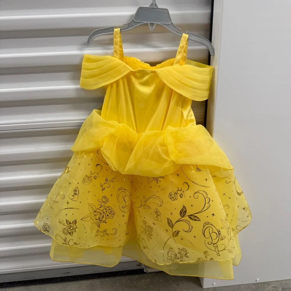 Disney Princess Belle Dress Girls Size 4 Yellow Beauty and the Beast Costume NWT